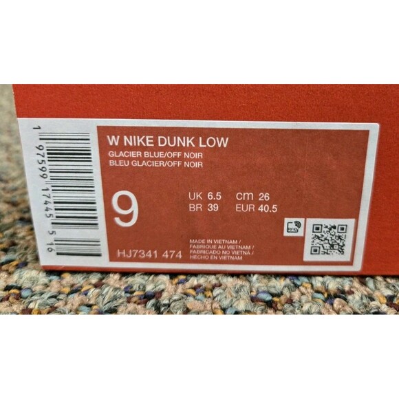 Nike Dunk Low 'Glacier Blue Arctic Orange' (Women's 9) HJ7341-474 - Picture 9 of 9